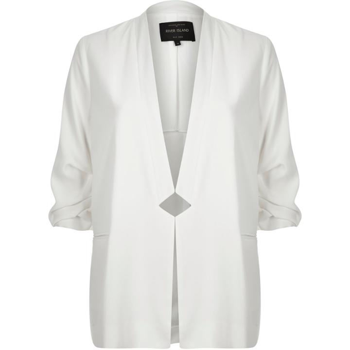 River Island Womens White Inverse Collar Blazer