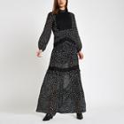 River Island Womens Print Lace Insert Maxi Dress