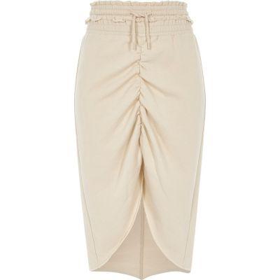 River Island Womens Jersey Ruched High-low Hem Skirt