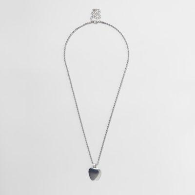 River Island Mens Silver Tone Double Charm Necklace