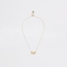 River Island Womens Gold Colour Textured Coin Necklace