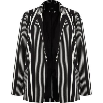 River Island Womens Plus Stripe Shoulder Pad Blazer