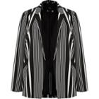 River Island Womens Plus Stripe Shoulder Pad Blazer