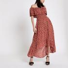 River Island Womens Polka Dot Bardot Maxi Dress