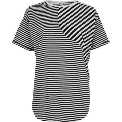River Island Womens Mixed Stripe Print Boyfriend T-shirt
