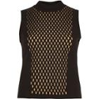 River Island Womens Knitted Eyelet Front Sleeveless Top