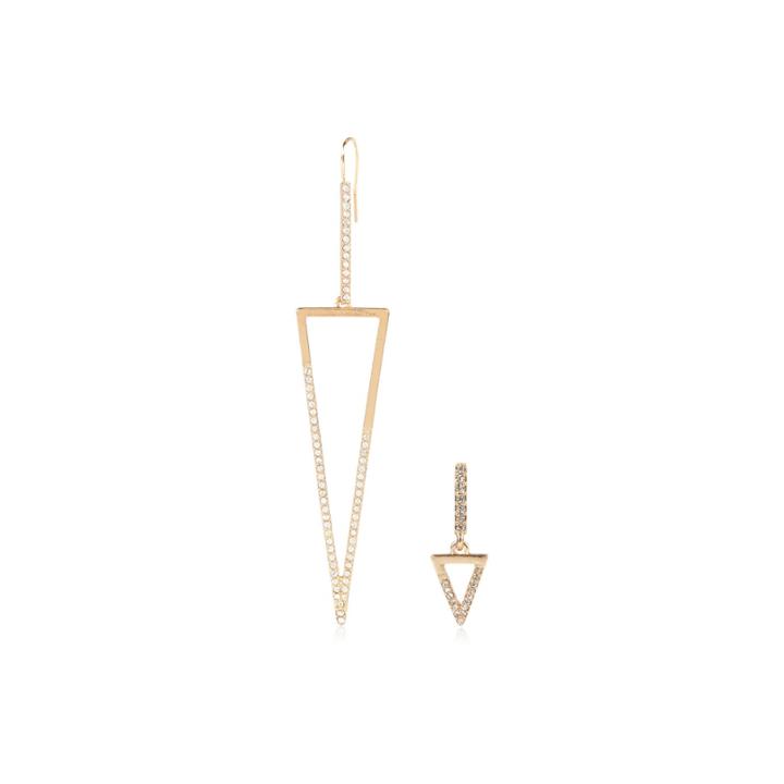 River Island Womens Gold Tone Triangle Asymmetric Earrings