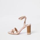 River Island Womens Gold Two Part Chunky Sandals