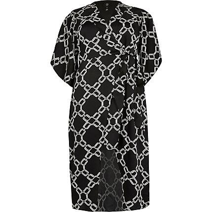 River Island Womens Plus Printed Kimono Dress