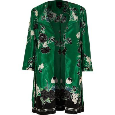 River Island Womens Plus Floral D-ring Duster Coat