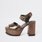 River Island Womens Textured Cleated Platform Sandals