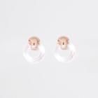 River Island Womens Gold Tone Clear Hoop Stud Earrings