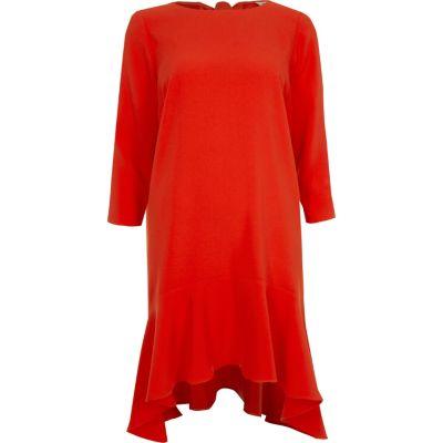 River Island Womens Peplum Hem Long Sleeve Swing Dress