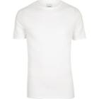 River Island Mens White Textured Muscle Fit Crew Neck T-shirt