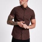 River Island Mens Paisley Slim Fit Short Sleeve Shirt