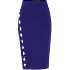 River Island Womens Bright Cut Out Studded Pencil Skirt