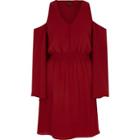 River Island Womens Cold Shoulder Flare Sleeve Dress