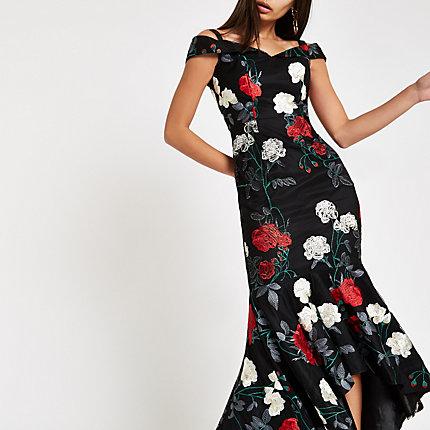 River Island Womens Chi Chi London Floral Bardot Dress