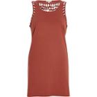 River Island Womens Petite Rust Plaited Longline Tank Top