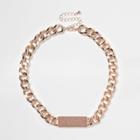 River Island Womens Rose Gold Tone Chain Link Glitter Necklace