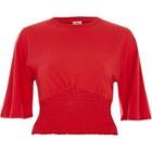 River Island Womens Shirred Hem Wide Sleeve Crop Top