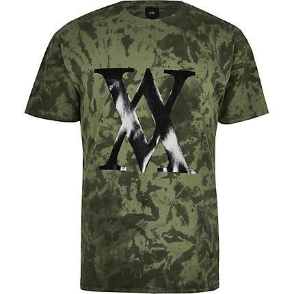River Island Mens Tie Dye Crew Neck T-shirt
