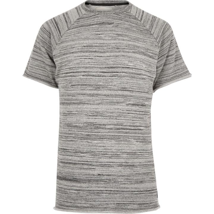 River Island Mensgrey Rvlt Short Sleeve Sweatshirt