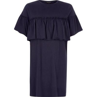 River Island Womens Frill Front Jumbo T-shirt