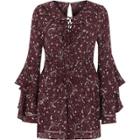 River Island Womens Zodiac Print Lace-up Front Romper
