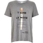 River Island Womens Slogan Print Swing T-shirt