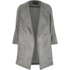 River Island Womens Metallic Tweed Boucle Drape Coat