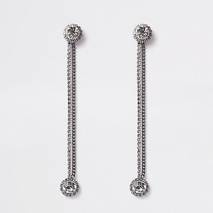 River Island Womens Gunmetal Front And Back Drop Ear