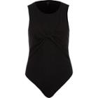 River Island Womens Ribbed Twist Front Bodysuit