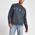 River Island Mens Svnth Embroidered Crew Neck Sweatshirt