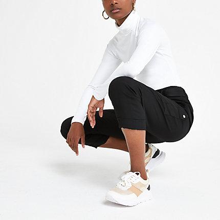 River Island Womens White Slinky Roll Neck Long Sleeve Top