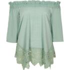 River Island Womens Lace Hem Bardot Top