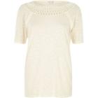 River Island Womens Crochet Neck T-shirt