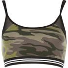 River Island Womens Camouflage Mesh Crop Top