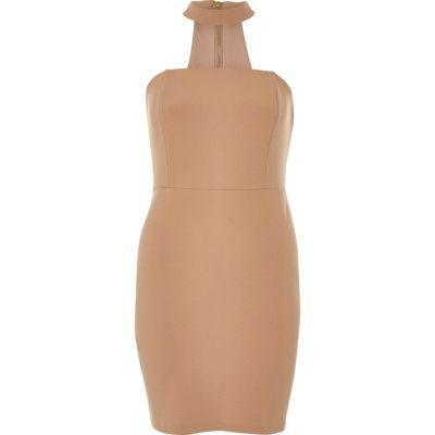 River Island Womens Nude Choker Bandeau Mini Dress