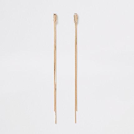 River Island Womens Gold Colour Sleek Front And Back Earrings