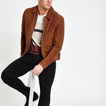 River Island Mens Selected Homme Leather Jacket