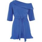 River Island Womens Bright Frill Hem One Shoulder Playsuit