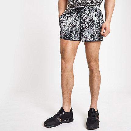 River Island Mens Leopard Print Runner Swim Trunks