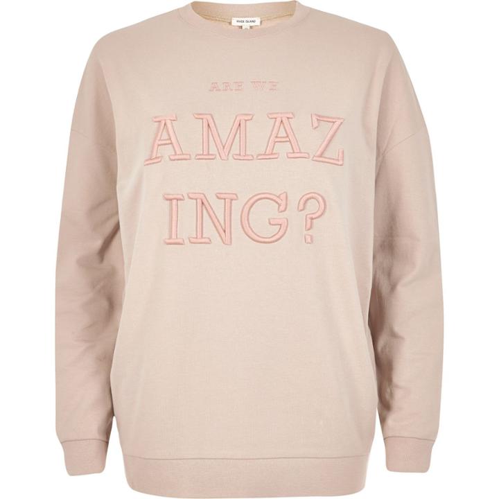 River Island Womens Amazing Embroidered Sweatshirt
