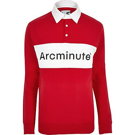 River Island Mens Arcminute Long Sleeve Polo Shirt