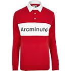 River Island Mens Arcminute Long Sleeve Polo Shirt