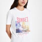 River Island Womens White 'sunset' Sequin Embellished T-shirt