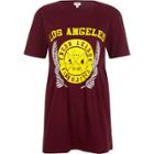 River Island Womens 'los Angeles' Print Ruched Front T-shirt