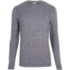 River Island Mens Ribbed Muscle Fit Crew Neck Jumper