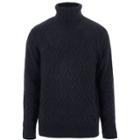 River Island Mens Diamond Knit Roll Neck Sweater